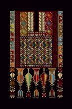 Embroidery vector Tatreez template, Palestinian fashion neck ornament