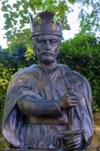 Emperor Henry III, monument at the monastery ruins, Hersfeld Monastery, Luther site, Bad Hersfeld,