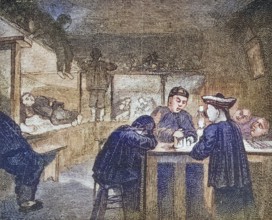 Chinese opium den in San Francisco, California, in the 1870s. From American Pictures Drawn With Pen