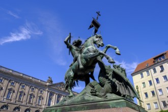 St George, Dragon Slayer, Nikolai Quarter, Berlin, Germany, Europe