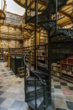 Beautiful library with old books, Benedictine Abbey Maria Laach, Eifel, Rhineland-Palatinate,