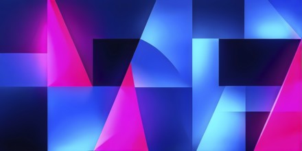 Abstract minimalist illustration theme in vibrant neon color accents symbolizing fun and ease, AI