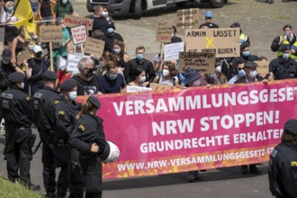 Demonstration against the planned assembly law in North Rhine-Westphalia, in Düsseldorf, various