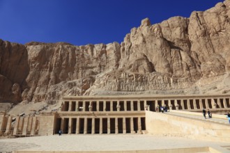 Part of the temple complex, mortuary temple of the first female pharaoh Hatshepsut, Hatshepsut