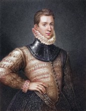 Sir Philip Sidney 1554-1586, English poet, courtier and soldier. From the book Lodges British