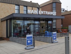 Main entrance, Ipswich hospital, Suffolk, England, UK