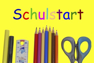 Symbolic image for the start of the new school year with German text