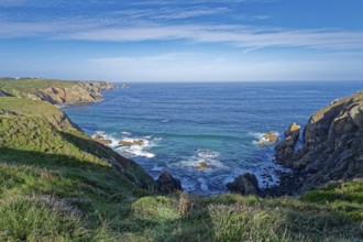 Pointe de Castelmeur, a rocky cape at the tip of Cap Sizun near Cleden-Cap-Sizun. Finistere,