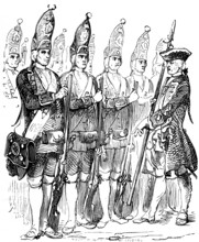 The Potsdam Giant Guard or Long Guys, Regiment of Frederick William I, soldiers in uniform with