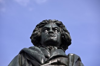 The Beethoven Monument commemorates the famous composer Ludwig van Beethoven on Münsterplatz, Bonn,