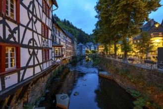 The town of Monschau, in the Eifel, on the river Rur, North Rhine-Westphalia, Germany, Europe