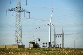 Wind farm near Bad Wünnenberg, transformer station, North Rhine-Westphalia, Germany, Europe