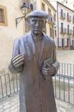 Statue of Don Ramon Nunez Martin, priest 1913-2006, Trujillo, Caceres province, Extremadura, Spain,