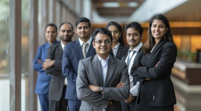 Team of successful indian and middle eastern lawyers and legal specialists, AI generated