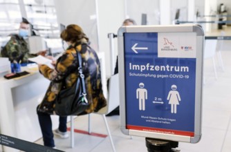 Vaccination centre in Terminal 5 of BER Airport, Schönefeld, 15.02.2021