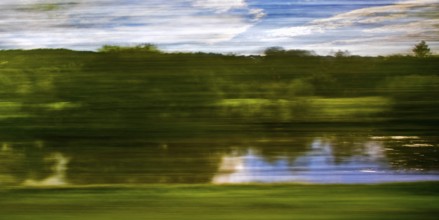 Long exposure from a moving train, Marburg an der Lahn, Hesse Germany