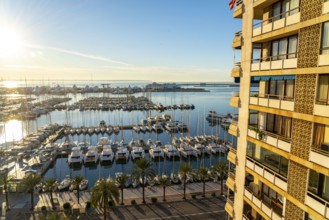 Palma de Majorca, Bay of Palma, marina Port de Majorca, sailing boats and motor yachts Balearic