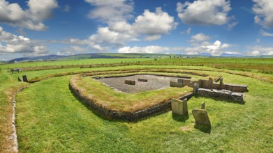 Structure 8 of the Neolithic Barnhouse Settlement archaeological site, circa 3000 BC, Loch of