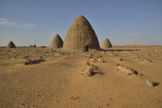 Domed mausoleums, called Qubbas, Old Dongola, Northern, Nubia, Sudan, Africa