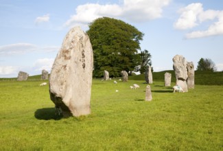 Neolithic stone circle and henge at Avebury, Wiltshire, England, UK