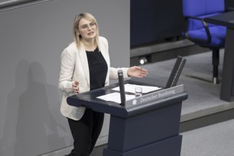 Natalie Pawlik, Member of the German Bundestag (SPD), gives a speech in the plenary session of the