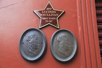 Lucinda O'Sullivan 2017 gold standard restaurant award plaque, city of Dublin, Ireland, Irish