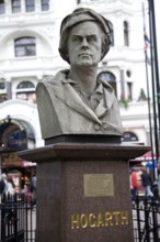 William Hogarth bust, Leicester Square, London, England, UK