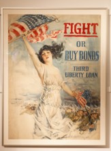 First world war USA American propaganda poster, 'Fight or Buy Bonds', Third Liberty Loan