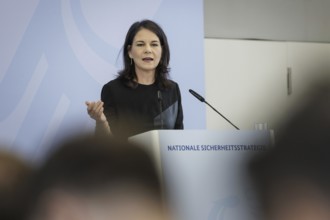 Annalena Bärbock (Alliance 90/The Greens), Federal Foreign Minister, recorded at the event to mark