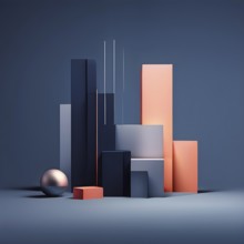 Abstract minimalist wallpaper capturing the essence of real estate objects in simple geometric