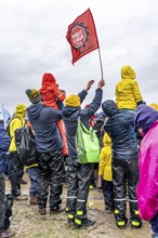 Demonstration against the demolition of the lignite village of Lützerath, from the village of