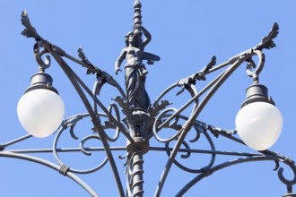 Candelabra in the Piazza del Duomo, in the baroque historic centre of Catania, Sicily, Italy,