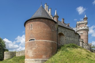 Kasteel van Gaasbeek tower, originally 13th century medieval fortified castle but renovated in the