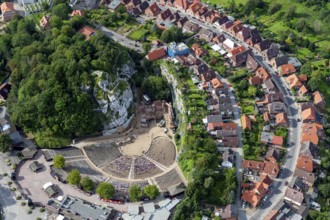 Aerial view, Kalkberg, Karl May Games, theatre, open-air theatre, stage, Bad Segeberg,