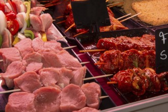 Meat counter in a butcher's shop