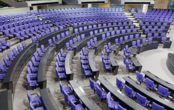 View of the German Bundestag. There are 736 seats for MPs in the 20th German Bundestag. In future,