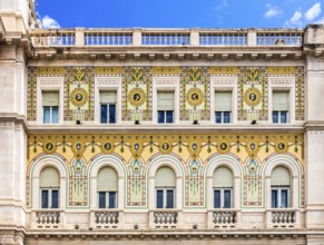 Palazzo del Governo with oriental-looking golden mosaic tiles, Piazza Unità d'Italia in the heart