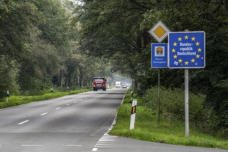 The so-called Green Border, near Straelen, between Germany and the Netherlands, country road, B58,