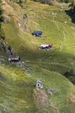 The UNESCO Panorama Trail from Belalp to Riederfurka, chapel, mountain village, hiking, hiking