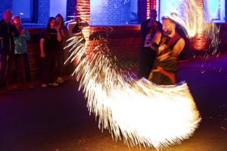 Fire show at the Extra Shift at Heinrich Robert colliery, Ost colliery, Hamm, Ruhr area, North