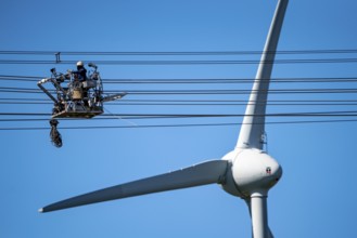 Construction of a new line route, 380 KV extra-high voltage line between Osterath and Gohr, near