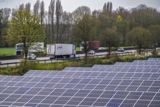 Solar park near Neukirchen-Vluyn, along the A40 motorway, over 10, 000 solar modules spread over 4