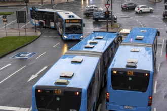 WSW buses at the central bus station, WSW buses, at the main railway station, Wuppertal, North