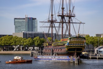 Amsterdam, Netherlands, Maritime Museum, old sailing ship, VOC-Ship De Amsterdam