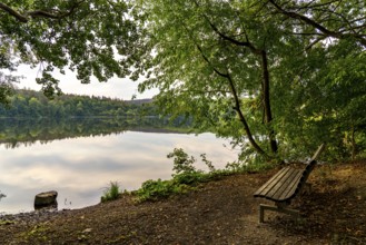 The Möhnesee, reservoir in the northern Sauerland, branch of the Hevesee, Kleine Schmalenau bay,