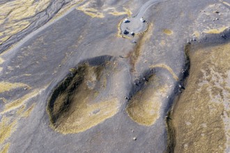 The Haalda depression, two holes formed by sand-covered, slowly melting icebergs, floodplain of the