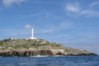 Faro di Leuca, Santa Maria di Leuca lighthouse, Leuca, province of Lecce, Apulia, Salento, Italy,