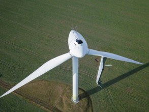 Storm damage, broken wind turbine, Colmitz, Saxony, Germany, Europe