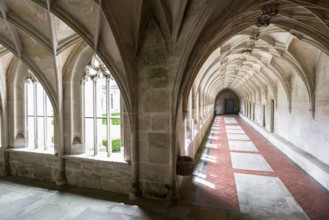 Interior view, cloister, Cistercian monastery Bebenhausen, Tübingen, Baden-Württemberg, Germany,