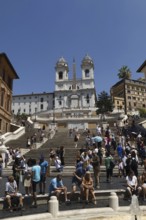 Spanish Steps and the church Santissima Trinita dei Monti, Santa Trinita dei Monti or Santissima